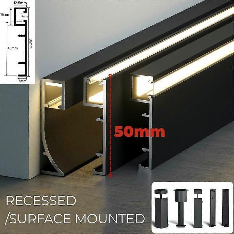 Baseboard light aluminum alloy embedded invisible led light with luminous foundation lines at the corner of the living room wall