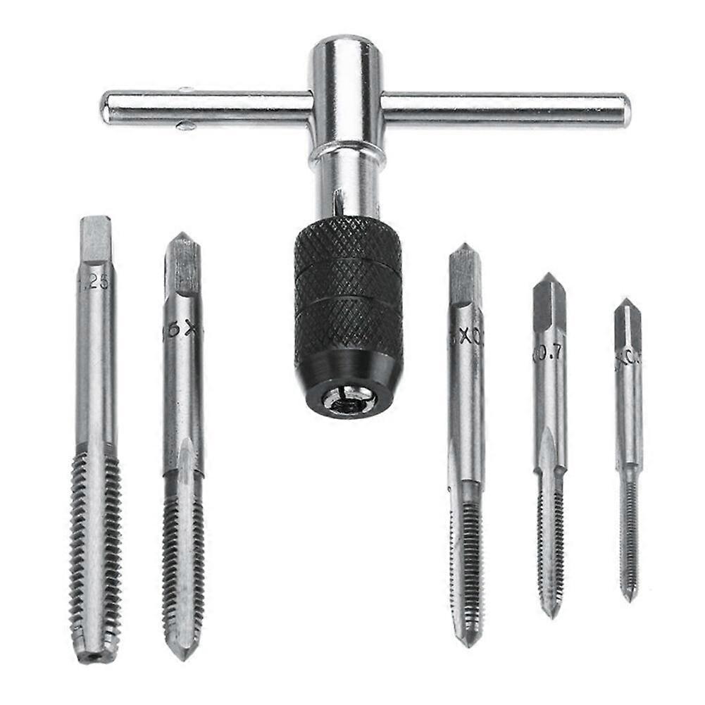 Tapping 6PCS/Set Threading Tool Tap Drill M3-M8 Hand Tool Ratchet Tap Wrench