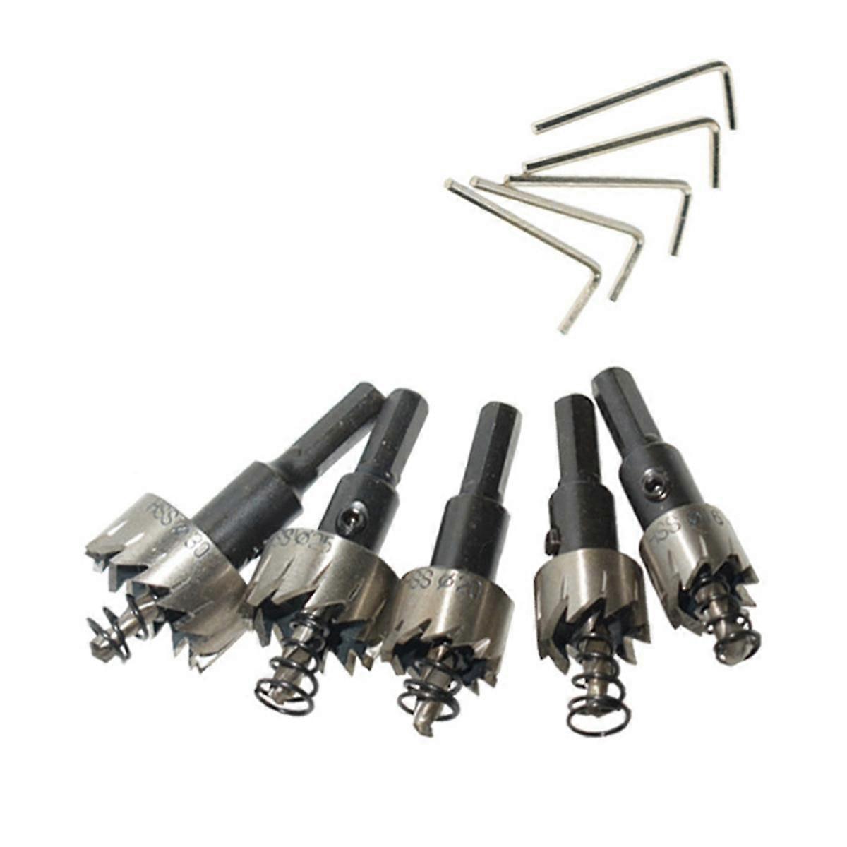 Ensemble d'outils de perçage pour perceuse électrique, 5 pièces, ouvre-trou en acier rapide, ouvre-trou en métal spécial, argent