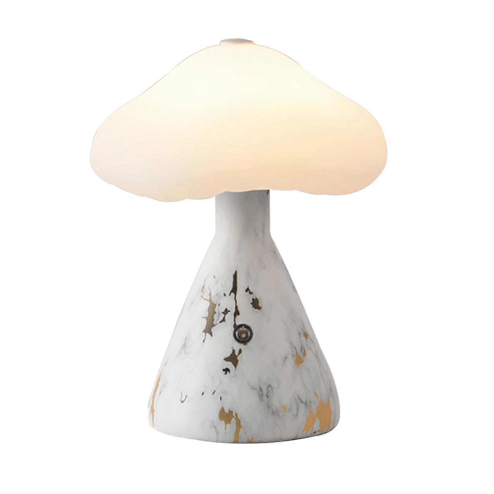 Mushroom Lamp For Bedroom, Portable Dimmable Bedside Lamp With Usb Charging, Cordless Nightlight,100% New
