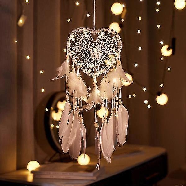 LED Dream Catcher, Handmade Feather Dream Catcher Luminous Dream