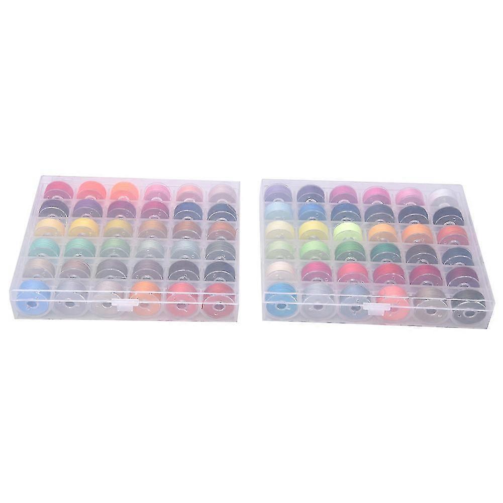 72 Colors Bobbin Thread - High Quality Transparent Sewing Machine Accessories with 2Pcs Plastic Box