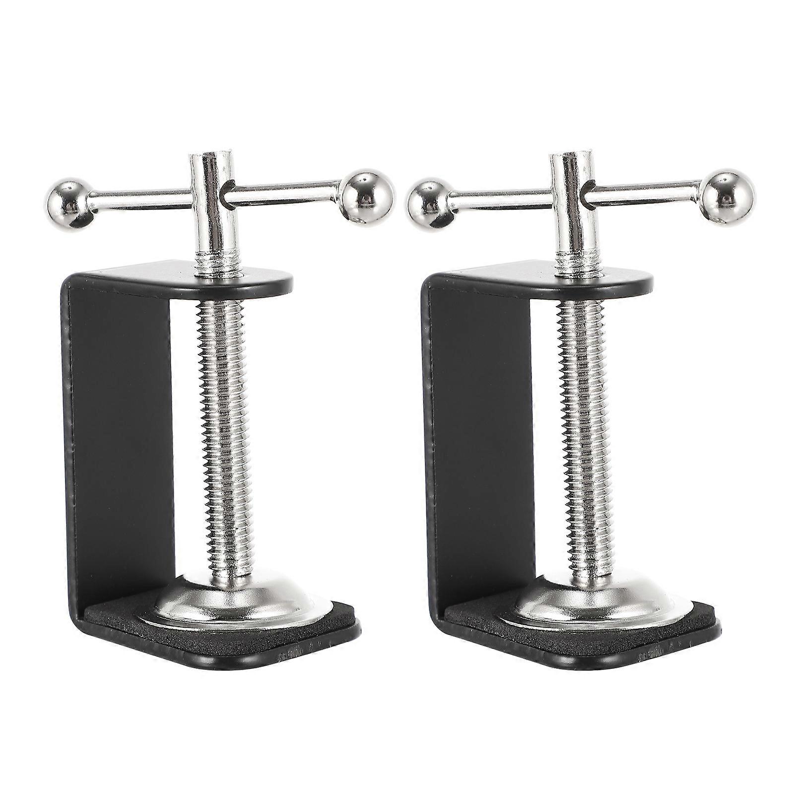 2Pcs C-shape Desk Table Mount Clamps Practical Desk Clamps Retaining Clips