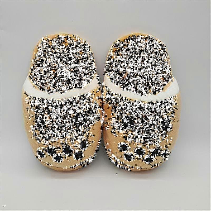 Funny Autumn Winter Cotton Bubble Tea Slipper Soft Cute Lazy Boba Indoor Slippers Lucifer Cat Puppy Home Plush Cotton Shoes