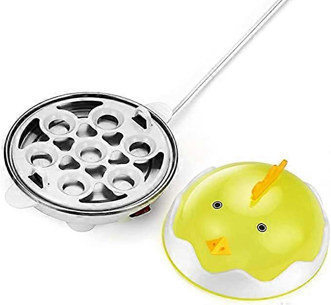 Electric Egg Boiler Egg Steamer Boiled Poached Rapid Egg Cooker with Automatic Shut Off(1pc, yellow-white)