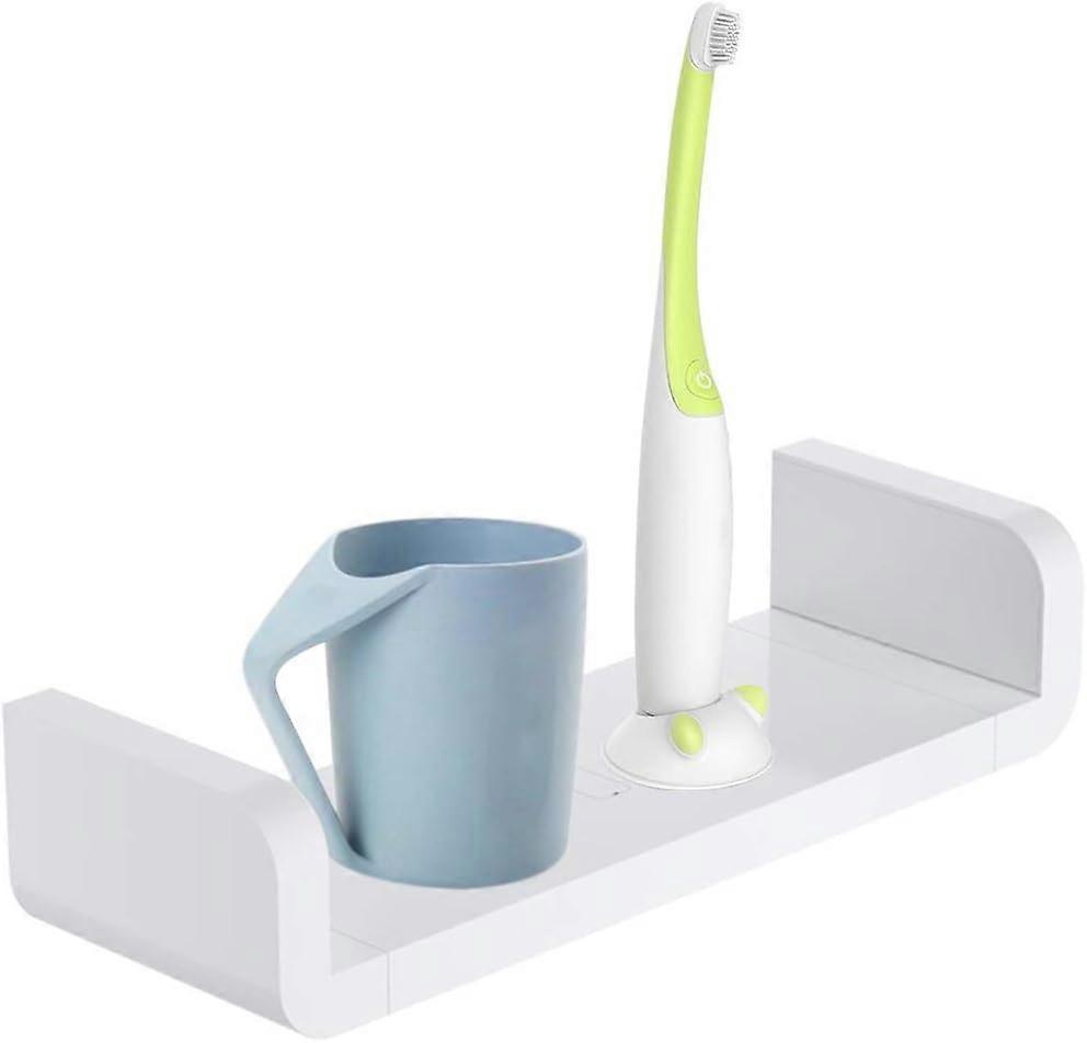 Plastic Wall Mount Bathroom Shelves,Self Adhesive Storage Rack No Drilling,Suction Cup