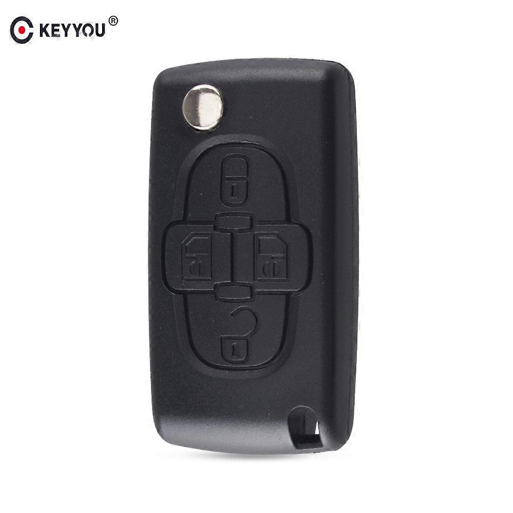 4 Buttons Flip Floding Remote Key Fob Case Shell Fob For Peugeot 1007 For Citroen C8 Uncut Blade With Groove CE0523