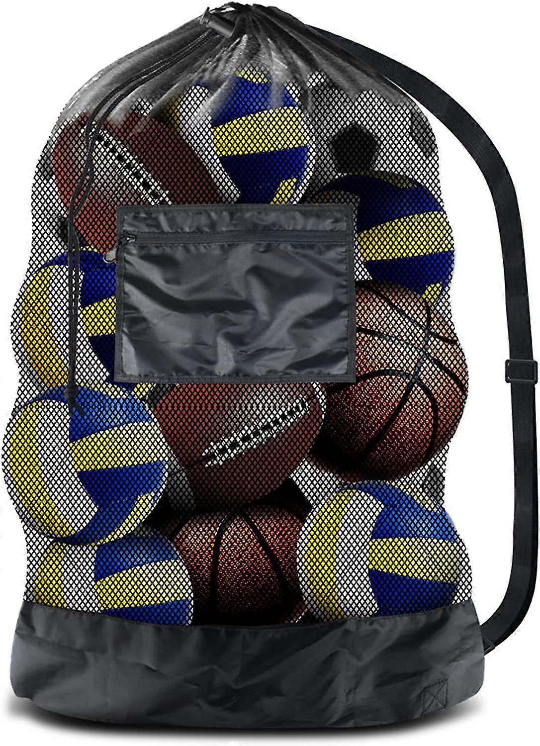 Dww-Large Ball Bag Mesh Net Bag for Balls, Foldable Nylon Net Bag, Durable Reusable Storage