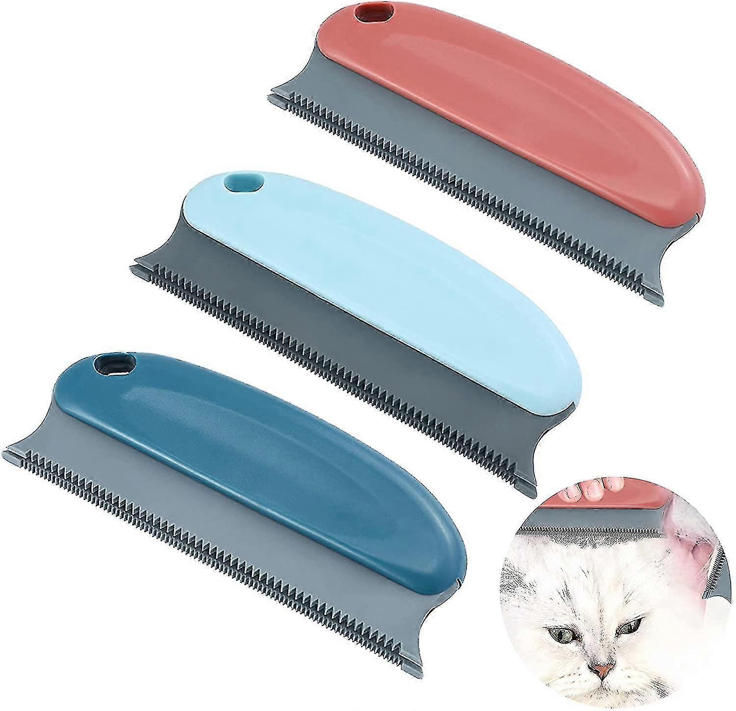 3 قطع الحيوانات الأليفة مزيل الشعر فرش، مصغرة الحيوانات الأليفة الشعر التفصيل مزيل الكلب القط مزيل الشعر فرشة، الشعر الوبر مزيل فرشاة المطاط مشط لتنظيف السجاد، S