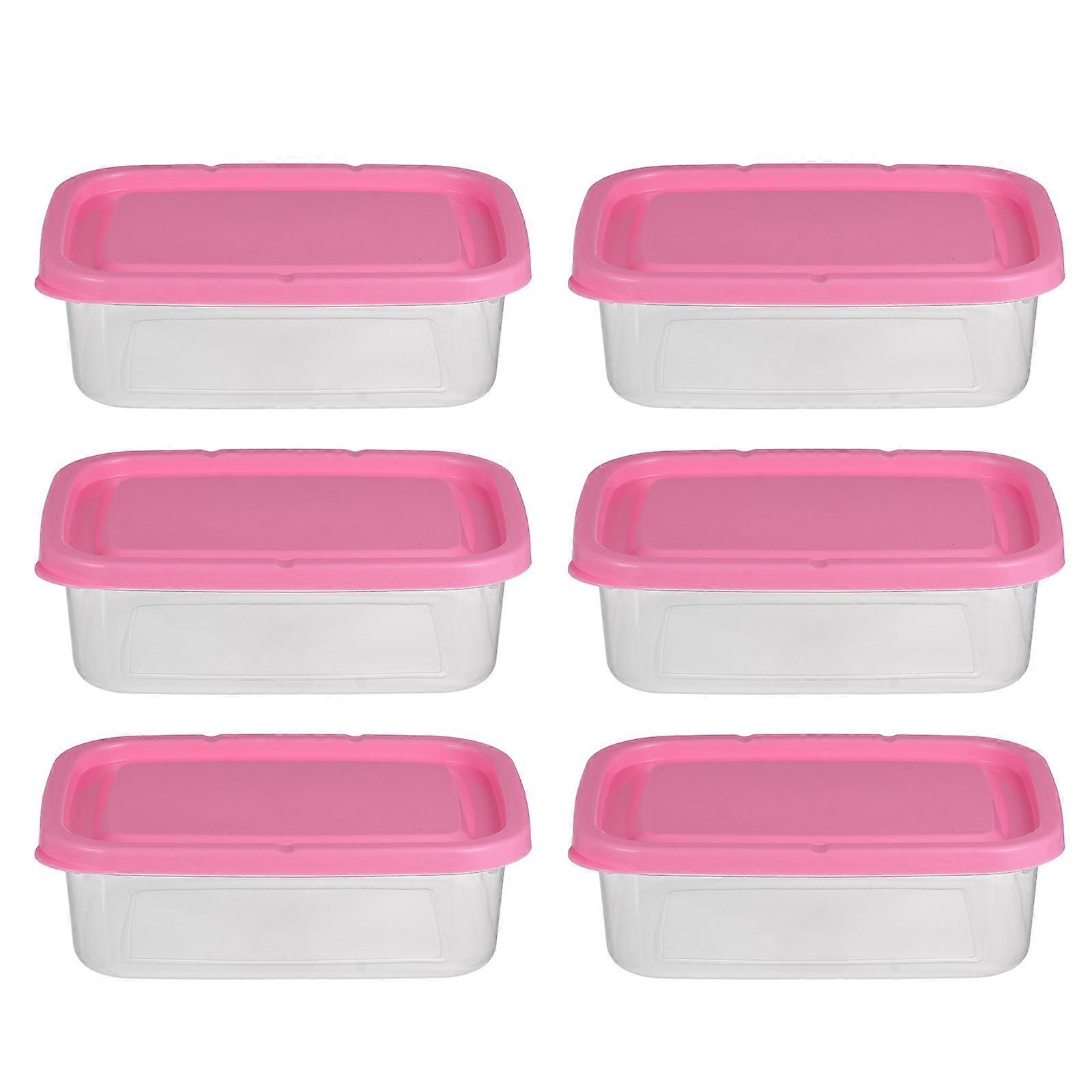 1 Set 6 Pcs 650ML Storage Boxes Fruit Vegetable Boxes Sealing Fast Food Boxes
