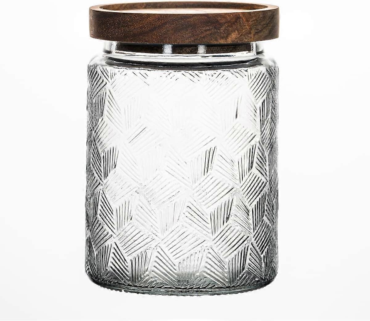 700ml Bamboo Lid Storage ContainersAirtight Glass Jars with Lids for Coffee,and Sugar Decorative Storage Jars for Kitchen Counter