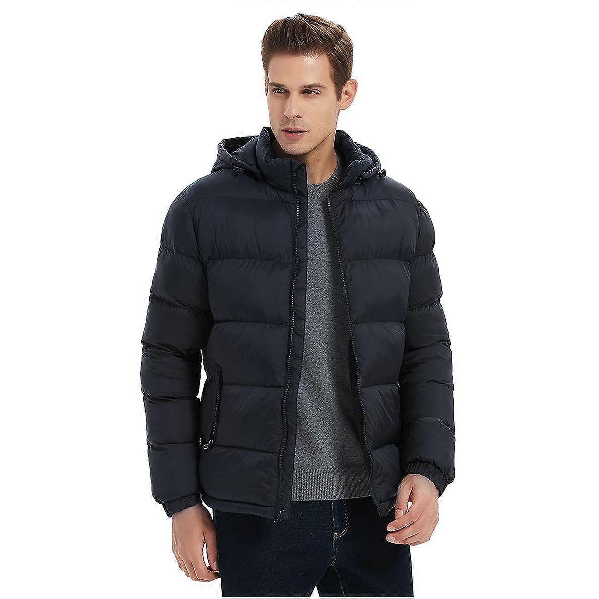 Men's Hooded Winter Puffer Jacket  Warm Coat