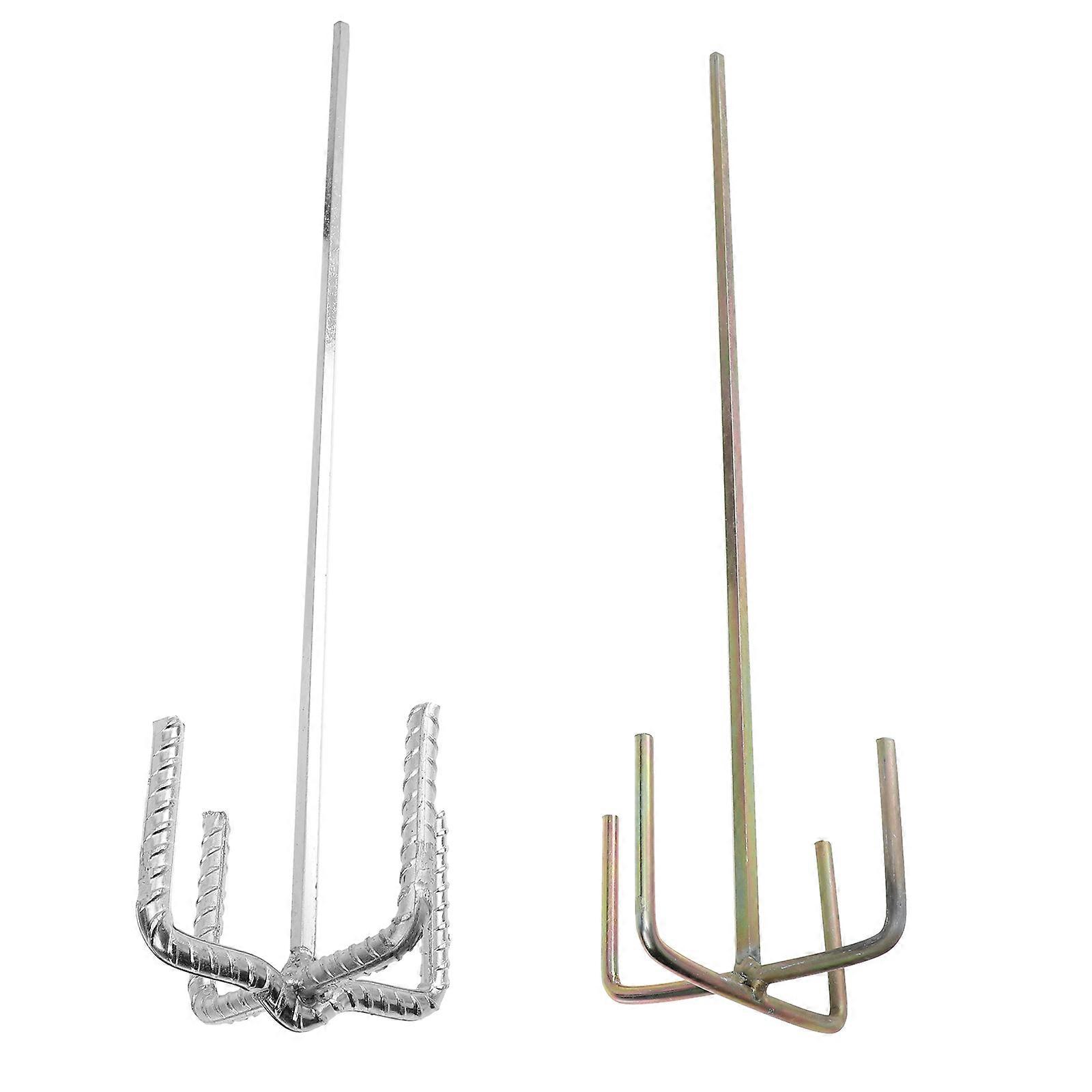 2 Pcs Small Blenders Mud Mixer Drill Bit Mud Mixer Drill Attachment Cement Mixing Rods Portable Cement Mixer