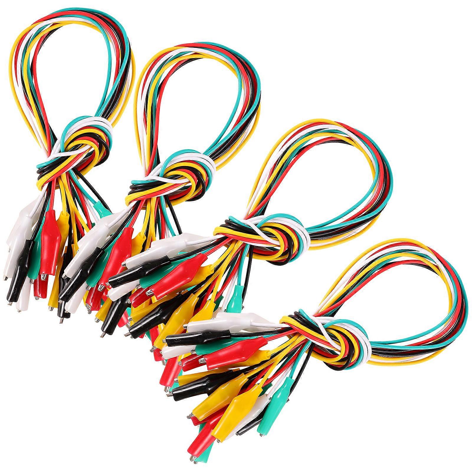 40pcs Alligator Clip With Wire Insulated Test Lead Test Flexible Cable Cord