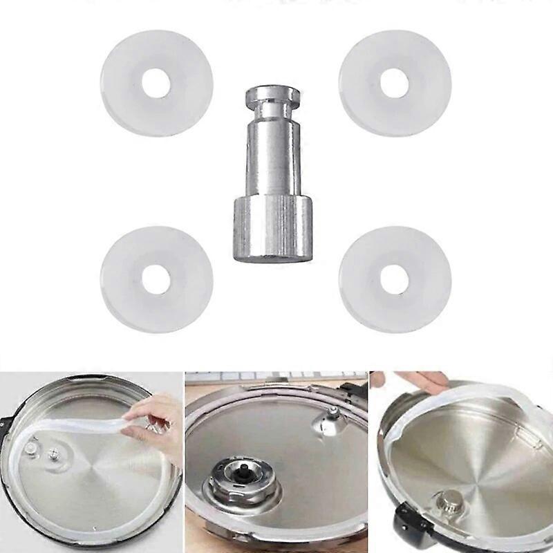 Universal Replacement Floater And Sealer For Kitchen Pressure Cooker 1 Float Valve + 4 Sealing Washers Kitchen Dining (Set of 10) Betterlifefg