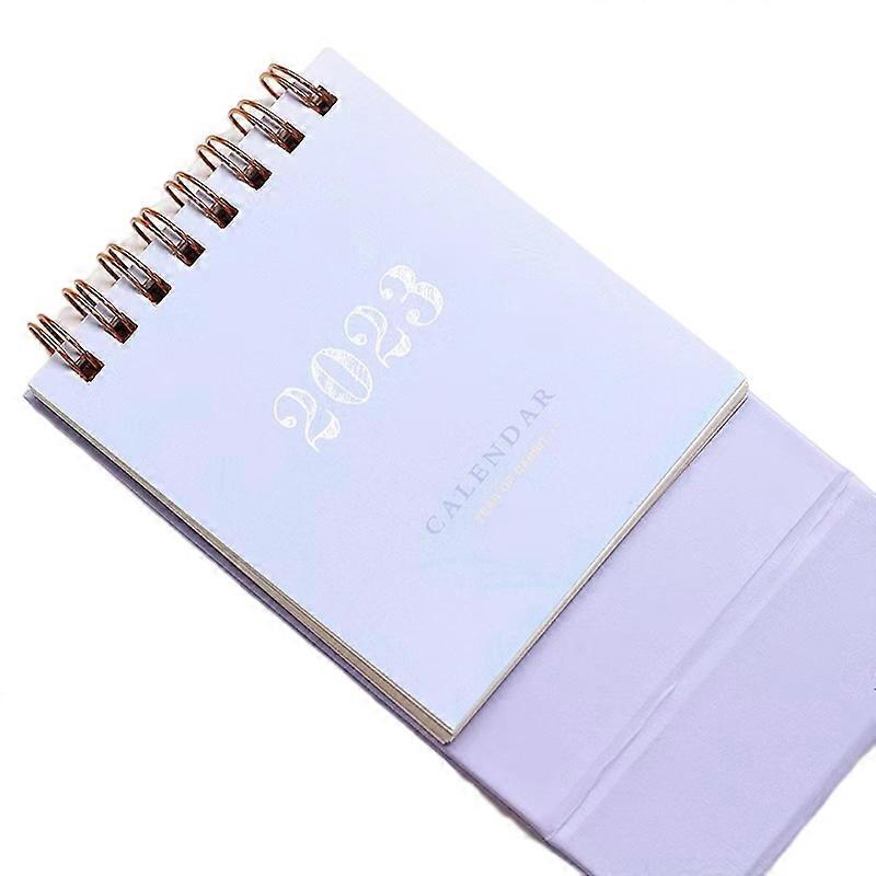Desk Calendar Cartoon Design Ornamental Delicate Pattern Double Ring Page Turning with Cardboard Base Time Management Plan Mini 2023 Standing Flip Cal