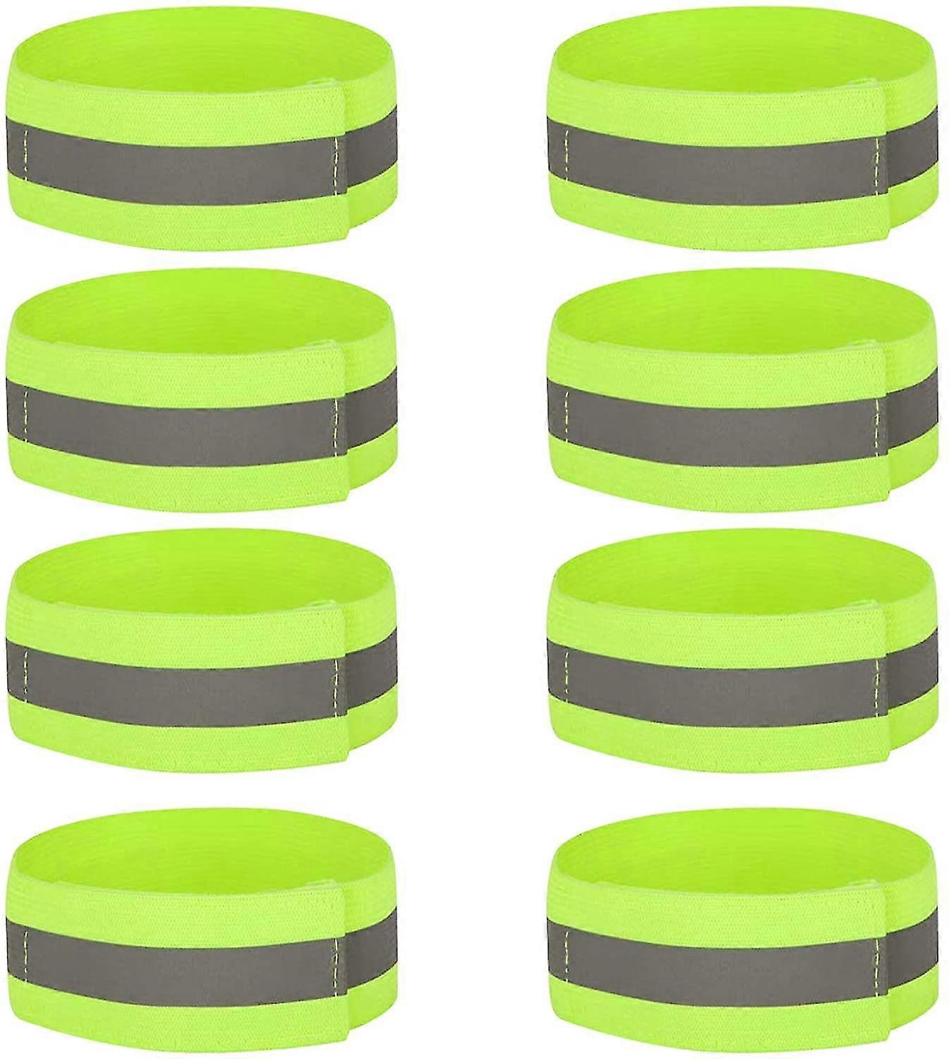 New 8pcs High Visibility Reflective Arm Strap Ankle Strap Wrist Strap