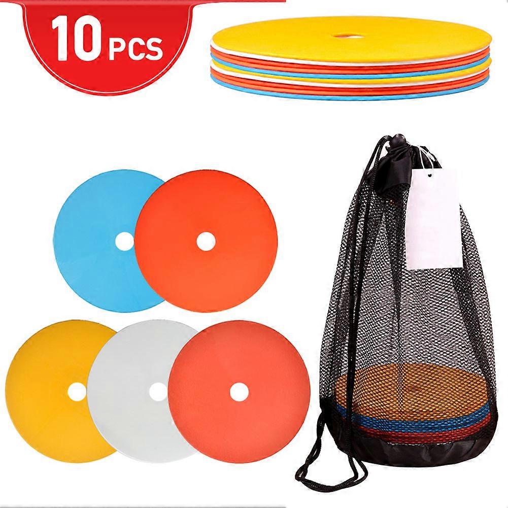 202410Pcs Spot Markers High Elasticity PE 6.1in Diameter Abrasion Resistant Flat Soccer Cones Assorted Colors