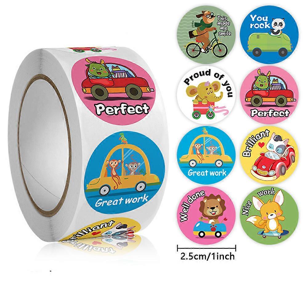 50-500pcs Cars Pattern Reward Sticker for Kids Cute Cartoon Bus Tank ...