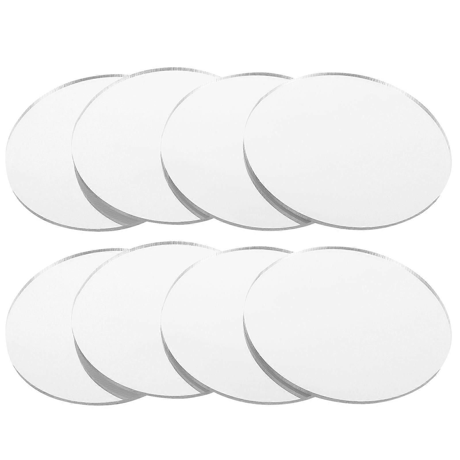 8pcs Acrylic Mirror Sheets Round Mirror Sheets Makeup Mirror Vanity Mirror Replacement Part