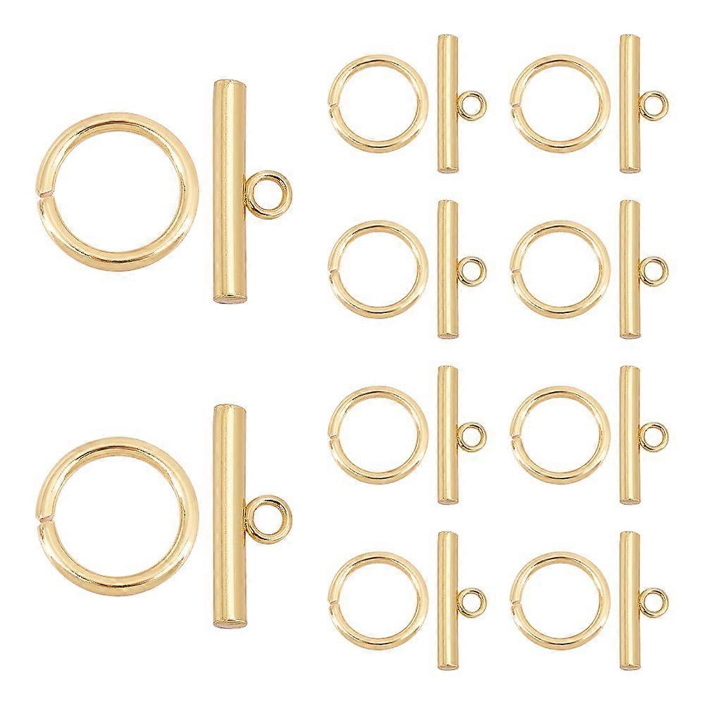 10 Sets Golden Ring Bar Toggle Clasps Stainless Steel Toggle Clasps Necklace Jewelry Clasps Bracelet Connectors for Jewelry Making