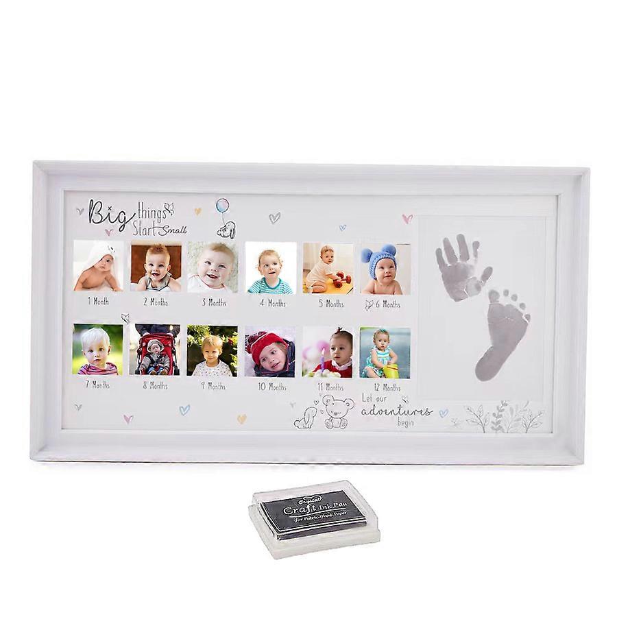 Baby First Year Photo Frame with Hand & Foot Print Clay Casting Kit