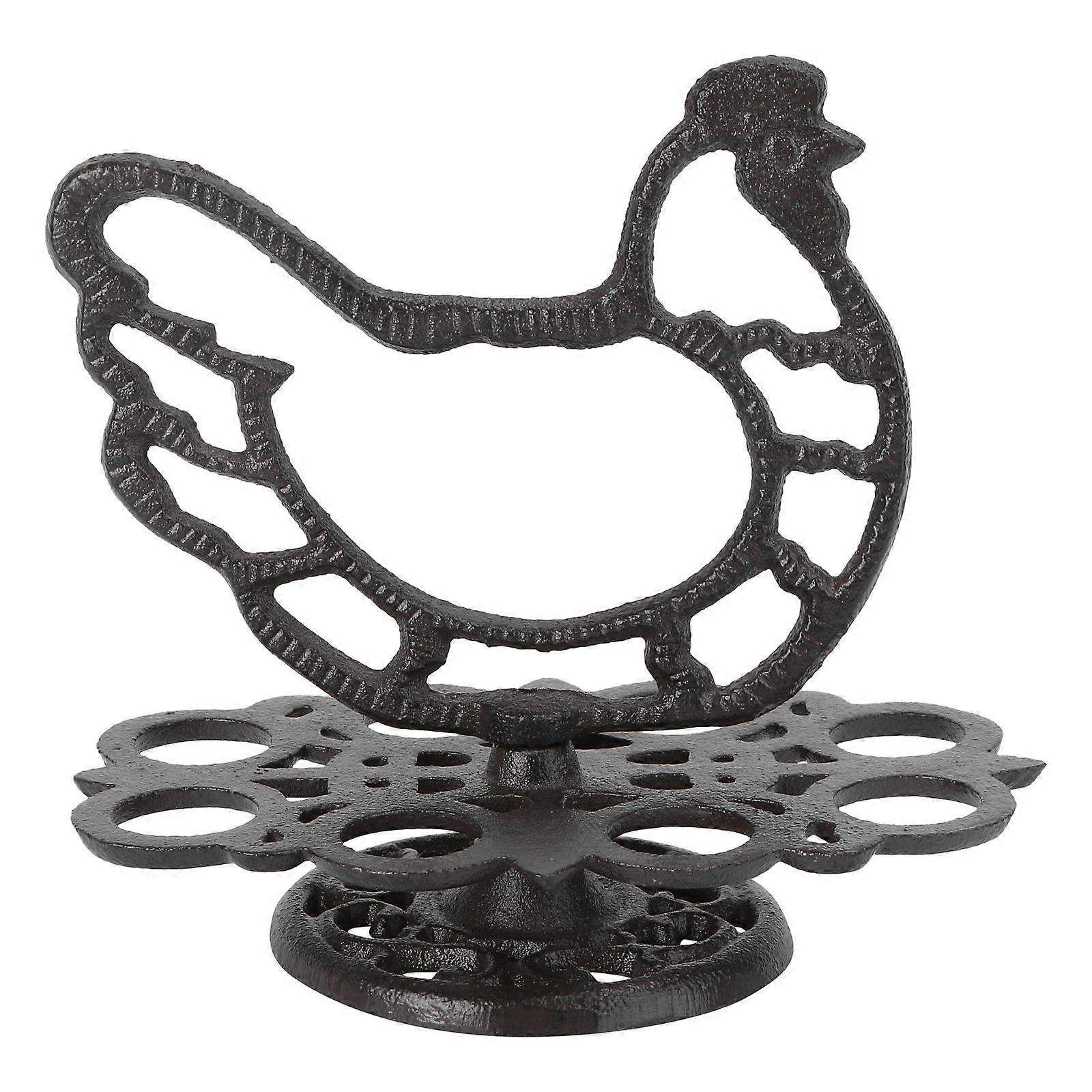 1Pc Retro Egg Rack Iron Egg Storage Holder Kitchen Egg Storage Rack (Black)