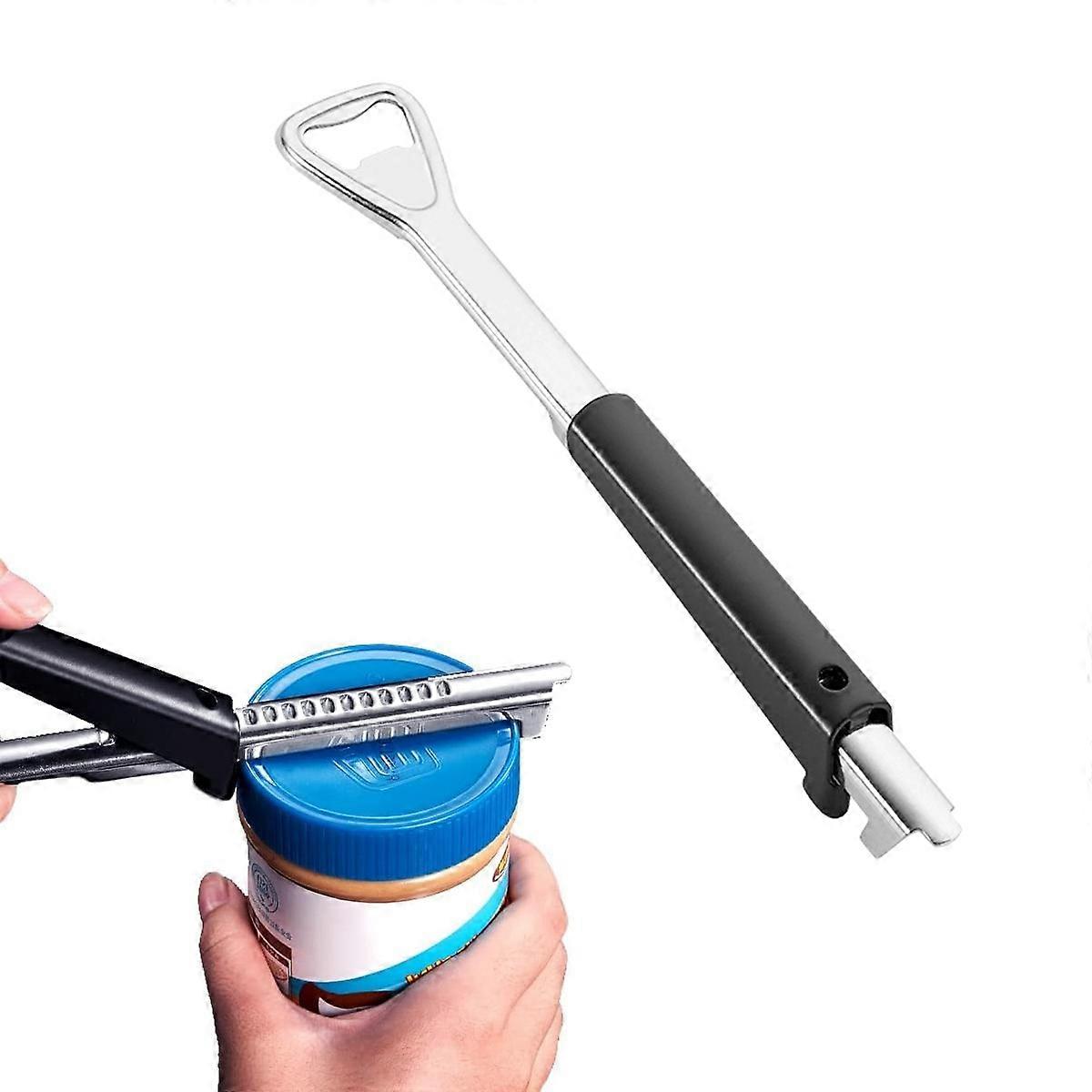 Can Opener for Weak Hands and Seniors with Arthritis, Adjustable Multifunctional Stainless Steel Jar Lid Gripper