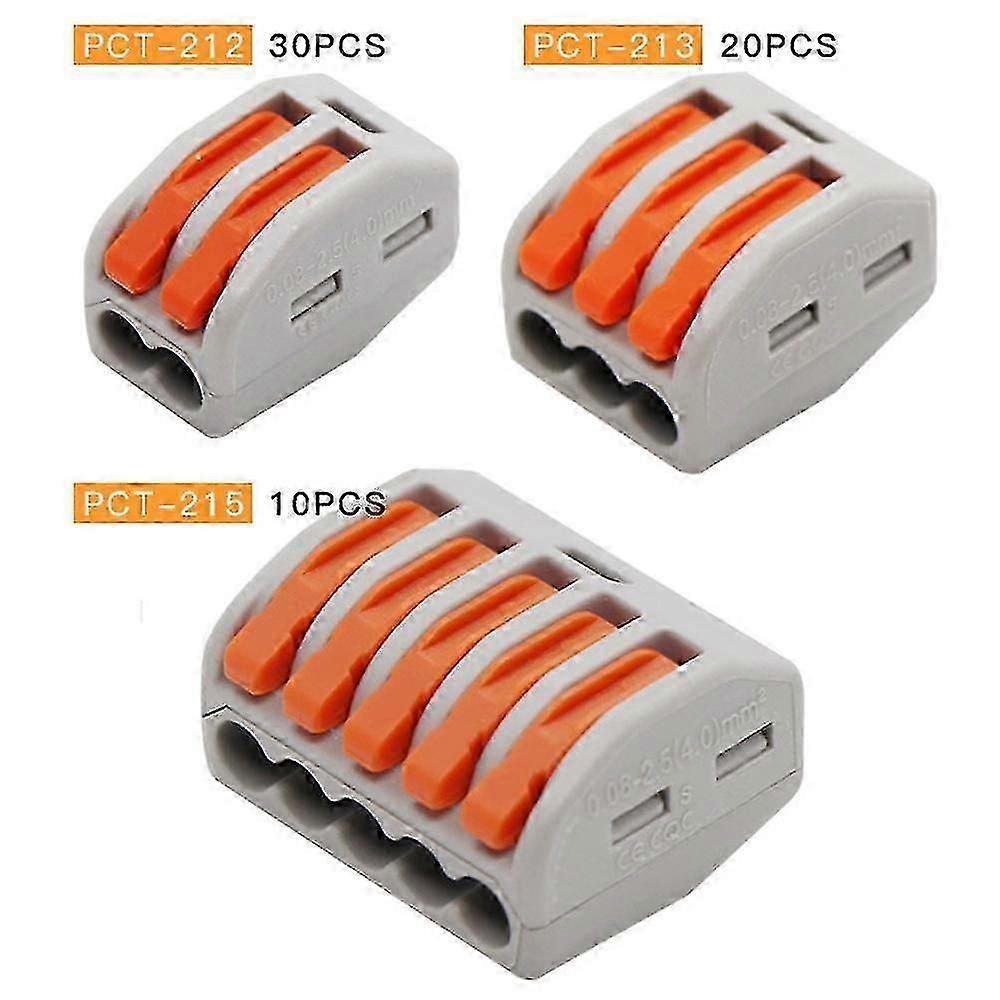 , 60 Electrical Connectors With Operating Lever, 30 2-way Clamps, 20 3-way Clamps, 10 5-way Clamps