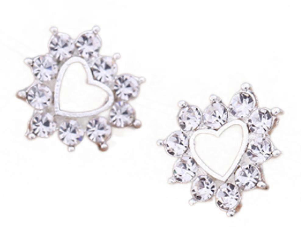 (Inimă cu diamante)Cercei coreeni Flash Diamond Stud