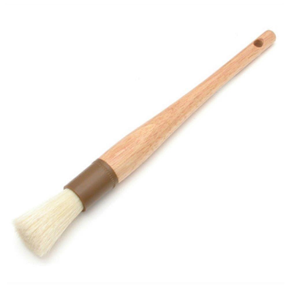 Boar Bristle Pastry Brush Round Handle - Basting Tool For Baking, Single Unit, Kitchen Pastry Brush