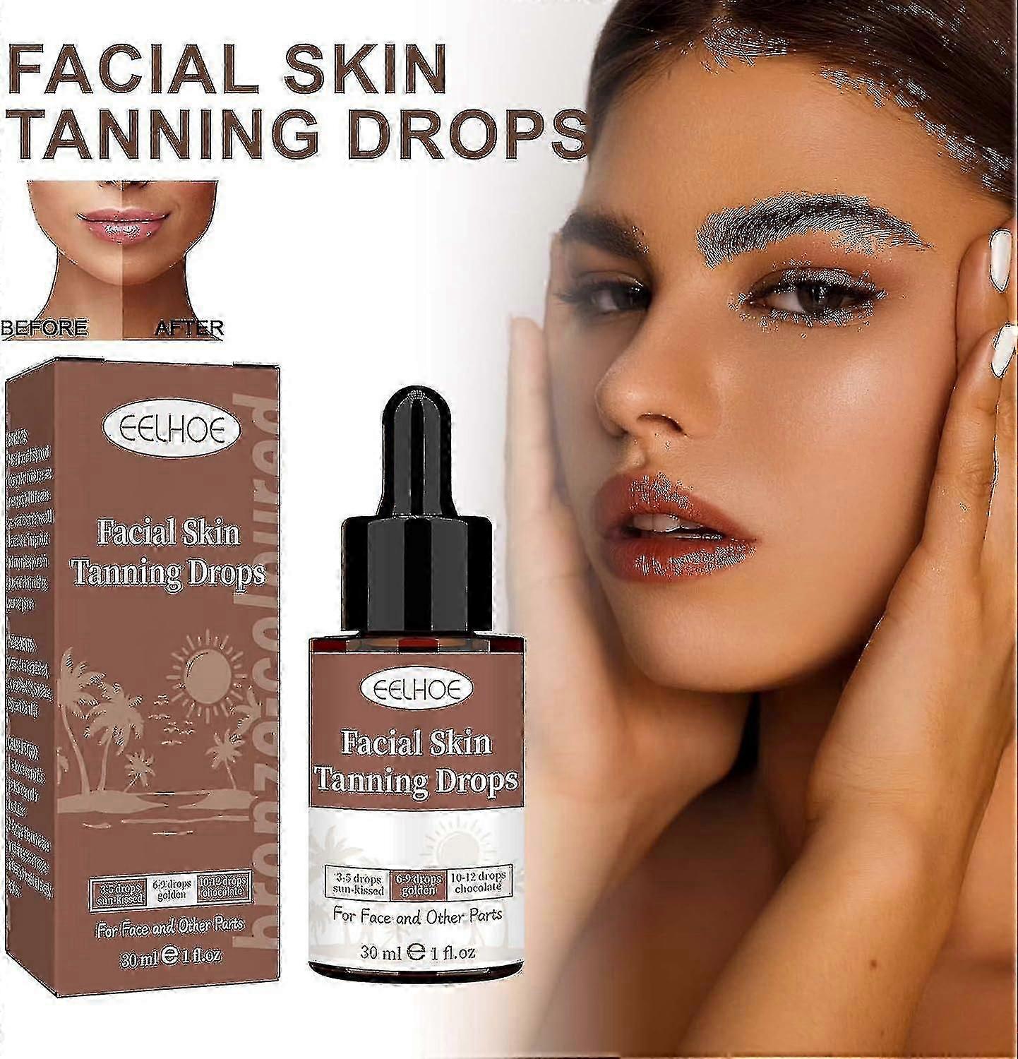 Self Tanning Drops For Face and Body, Bronzing Drops, Facial Tanning Drops, Bronzer Drops, Face Tanning Drops to Add to Moisturize