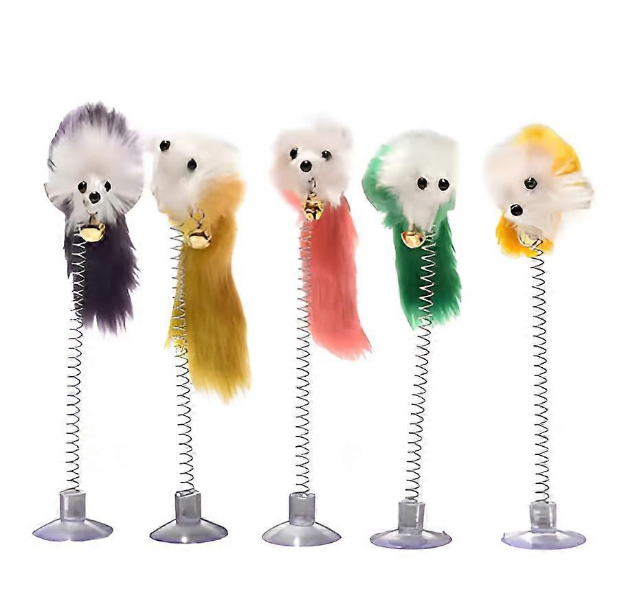 Five Piece Interactive Cat Toys with Feather, Ball, and Laser Features for Active Indoor Play and Engagement