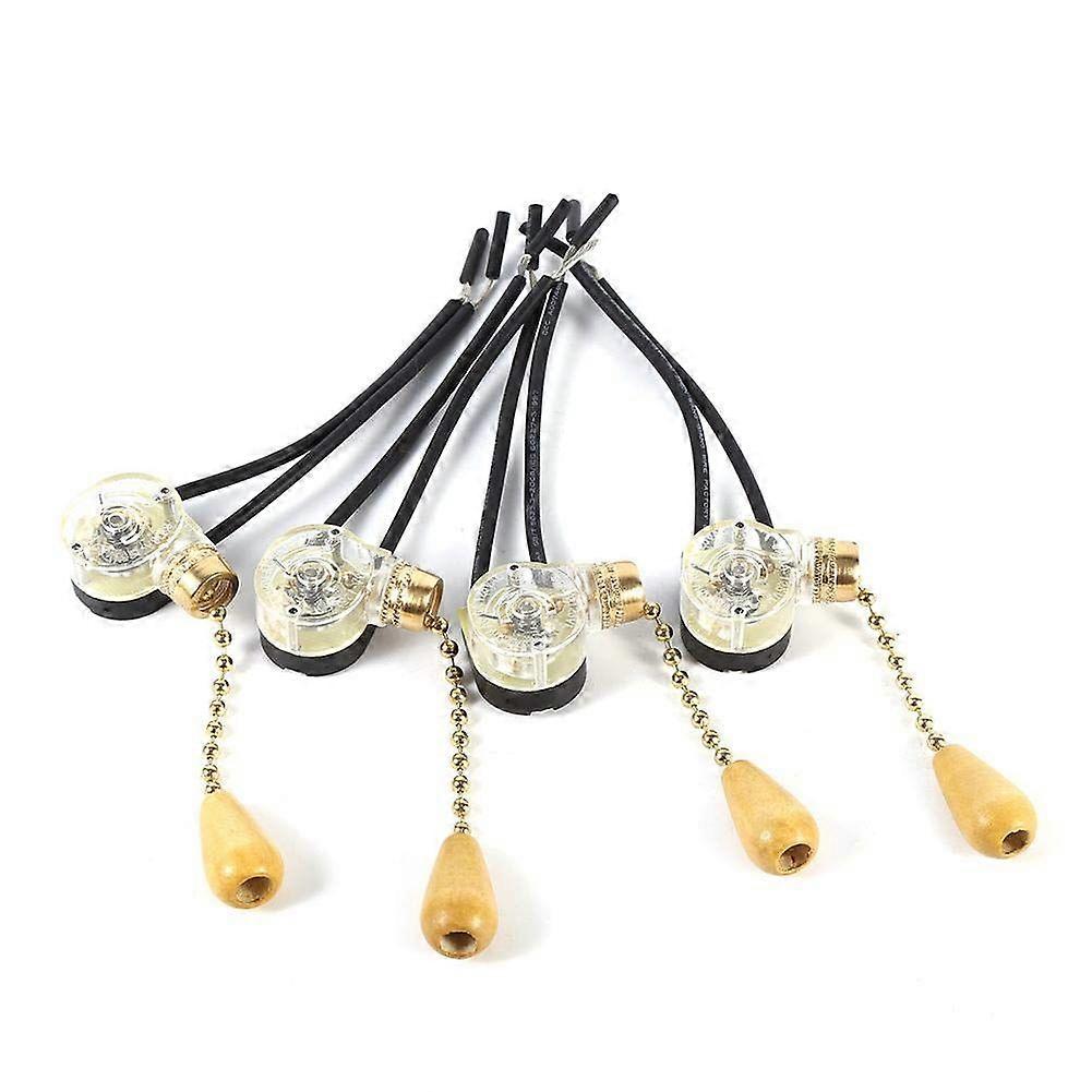 4Pcs Pull Switch Home Fan Lamp Wall Light Replacement Pull Chain Cord Switch