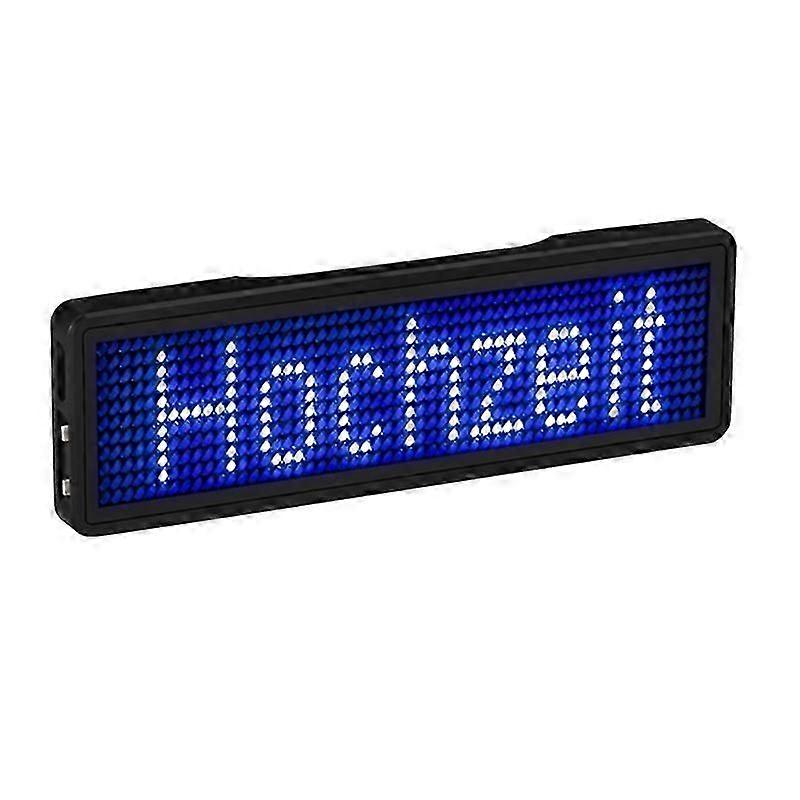 Bluetooth LED Name Badge Rechargeable Light Sign DIY Programmable Scrolling Message Board Display L