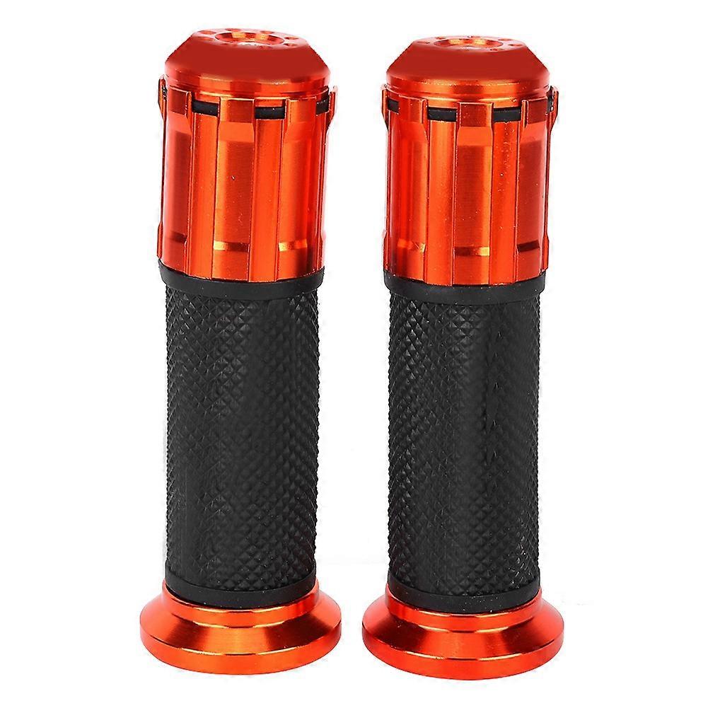 Universal Motorcycle Aluminum Rubber Handle Bar Hand Grip Modification AccessoryOrange
