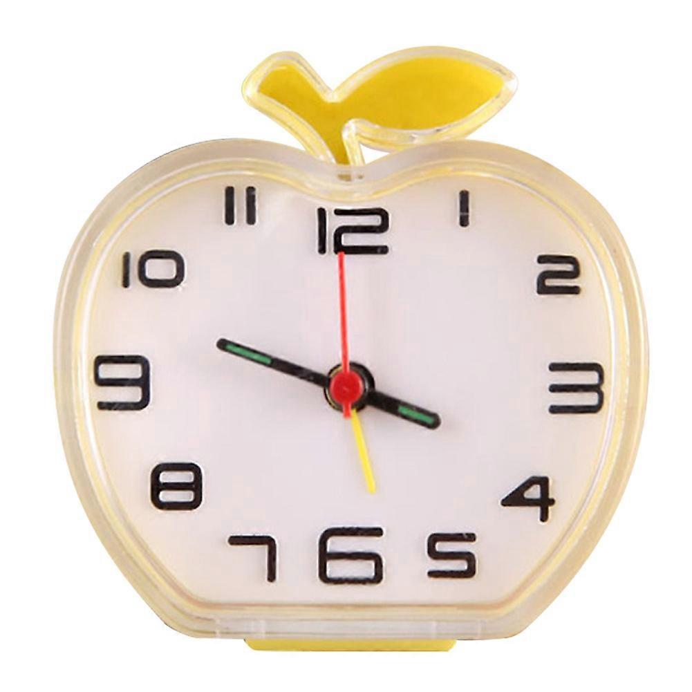 Mini Simple Silent Alarm Clock for Bedroom Nightstand, Battery Operated, Modern Design, White Color, Non-Ticking