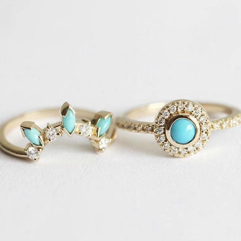 Šperky Vintage tyrkysové prsteny ve starožitném francouzském stylu Dámské prsteny
