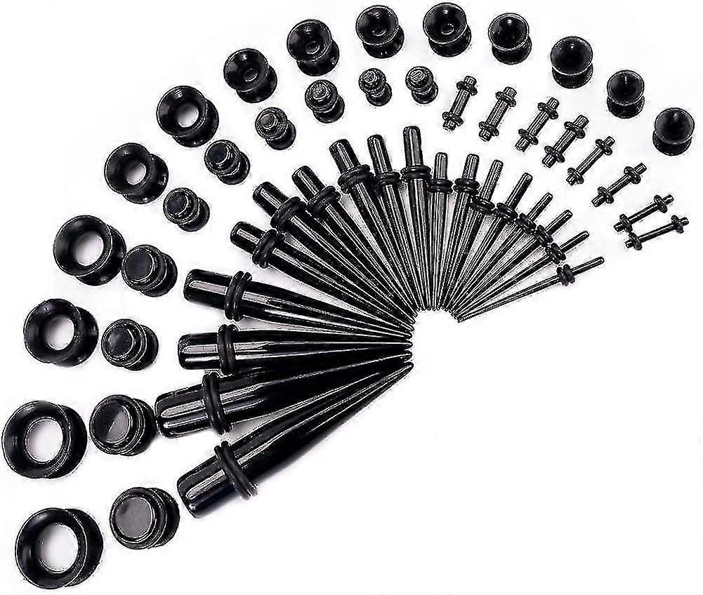 50pc Gauges Kit Ear Stretching Aftercare Tunnel Plug Taper Set