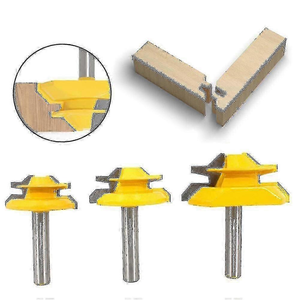 3pc 6.35mm 8mm Shank 45 Degree Locking Miter Router Bit Router Bit Woodworking Router Bit