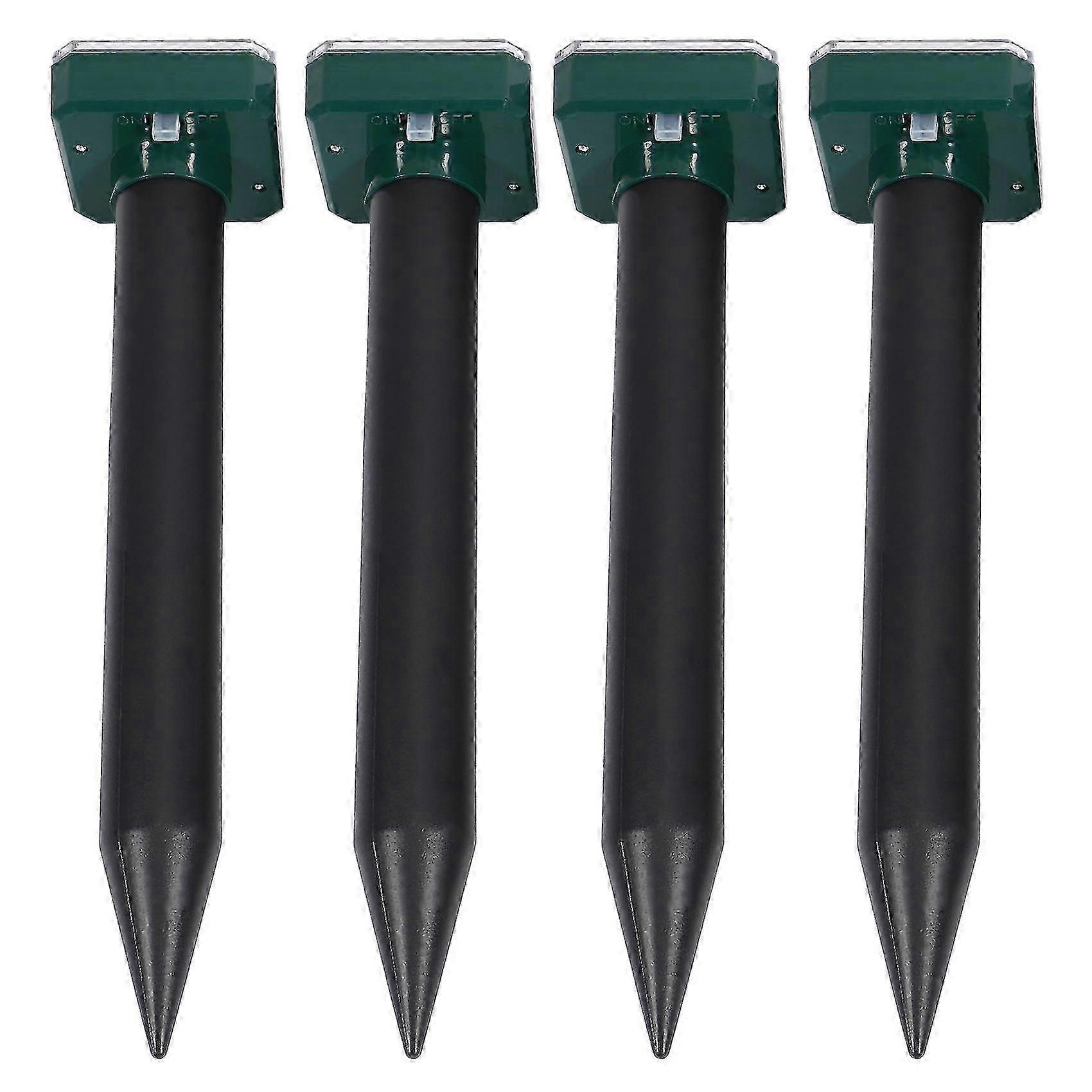 Mole Repellent, 4 Pack Ultrasonic Animal Repellent Solar Powered Gopher And Vole Humane Rodent Repe