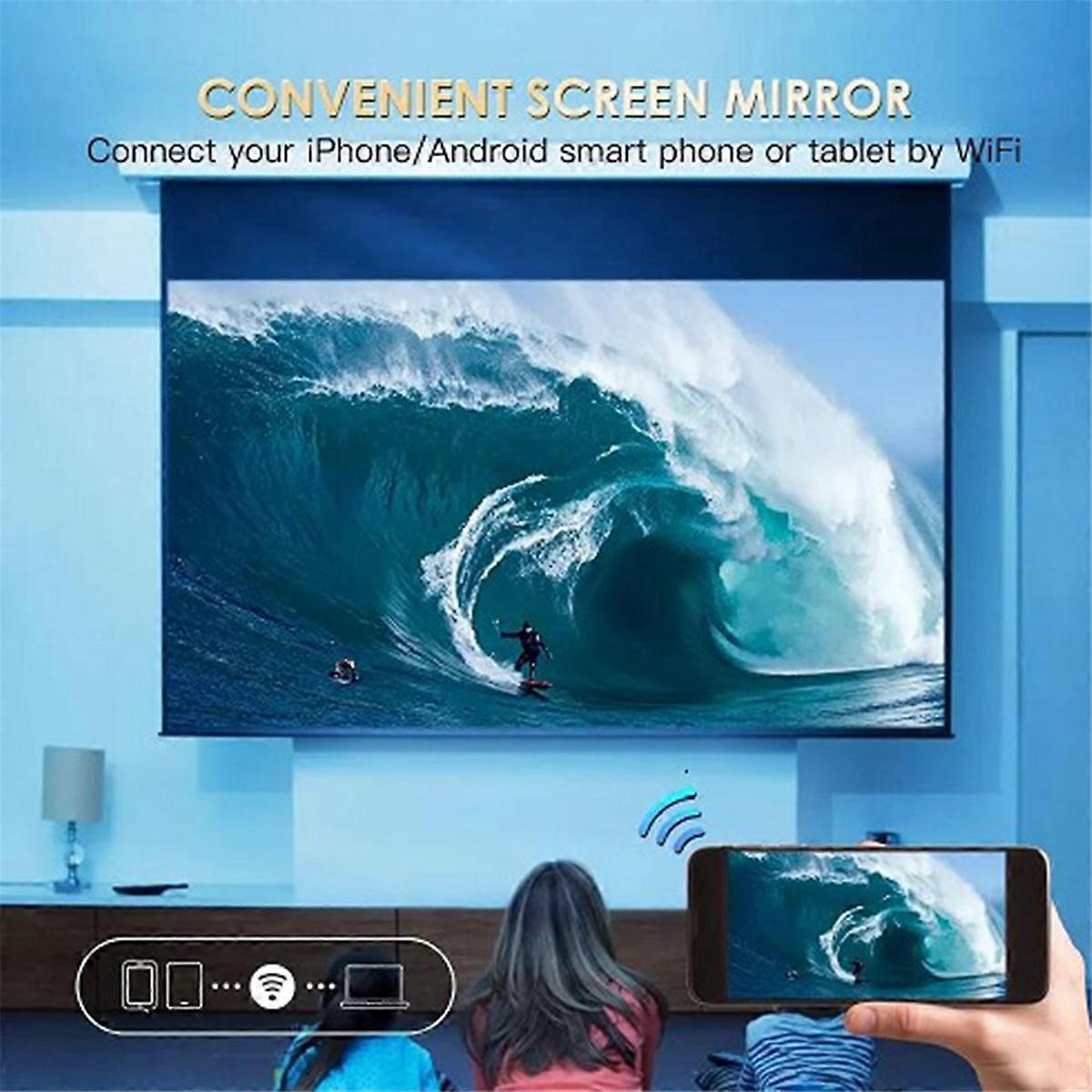 S30MAX Android Wifi 4K Smart Projector with UK Plug White