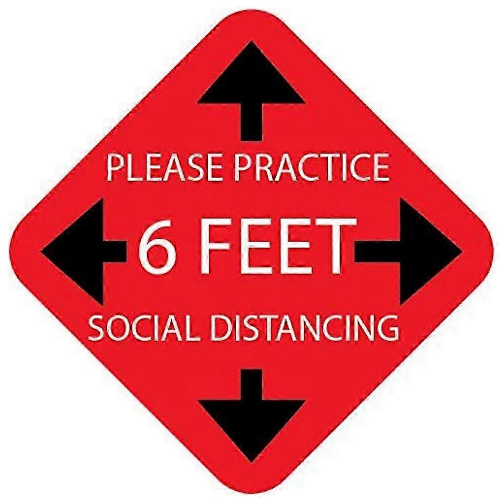 Social Distancing Floor Decals - Safety Floor Sign- Maintain 6 Foot Distance - Anti-Slip, - 11.8 in
