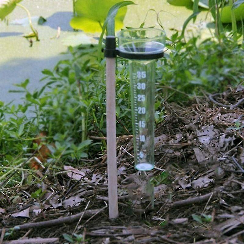"Single Type Rain Gauge,Agricultural Technician's Tools Rain Observation Record,Picosecond Plastic Measuring Cup with Small Wooden Stick"
