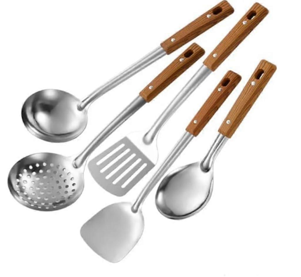 5 Piece Premium Stainless Steel Cooking Utensils Set for Kitchen Tools