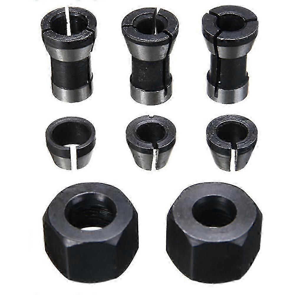 High Precision 8pcs Adapter Collet Set - 6mm/6.35mm/8mm Collet Chuck for Engraving, Trimming, Router & Milling