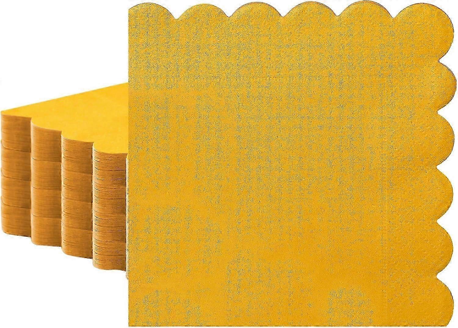 Serviettes de cocktail festonnées Serviettes en papier épais Serviettes de fête jetables Serviettes de table pour le dîner de mariage Fournitures d’anniversaire KVU