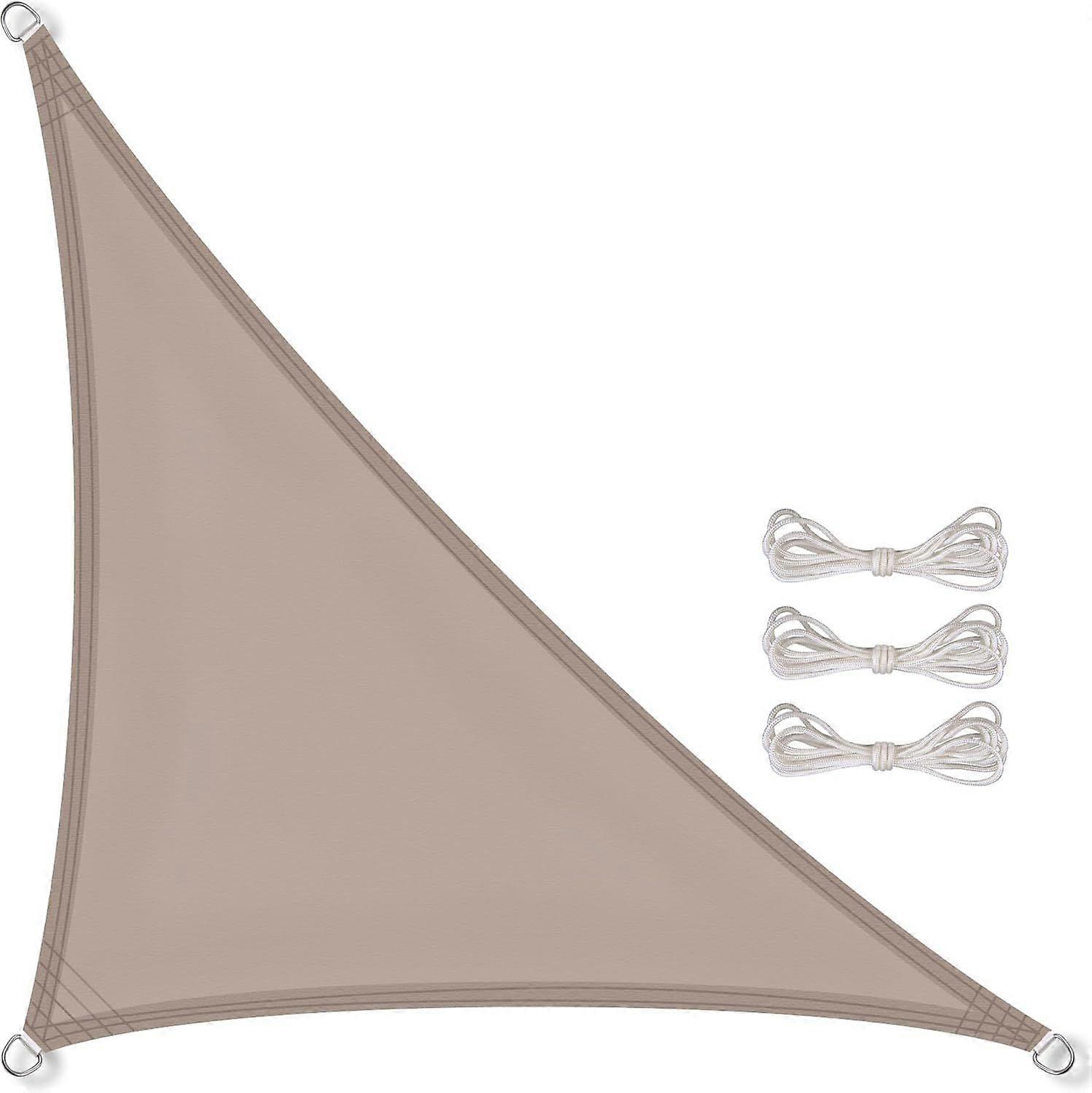 Shade sail 3x3x3 meters Taupe Triangular in PES Canopy for Garden terrace Anti-UV Sunscreen resistant