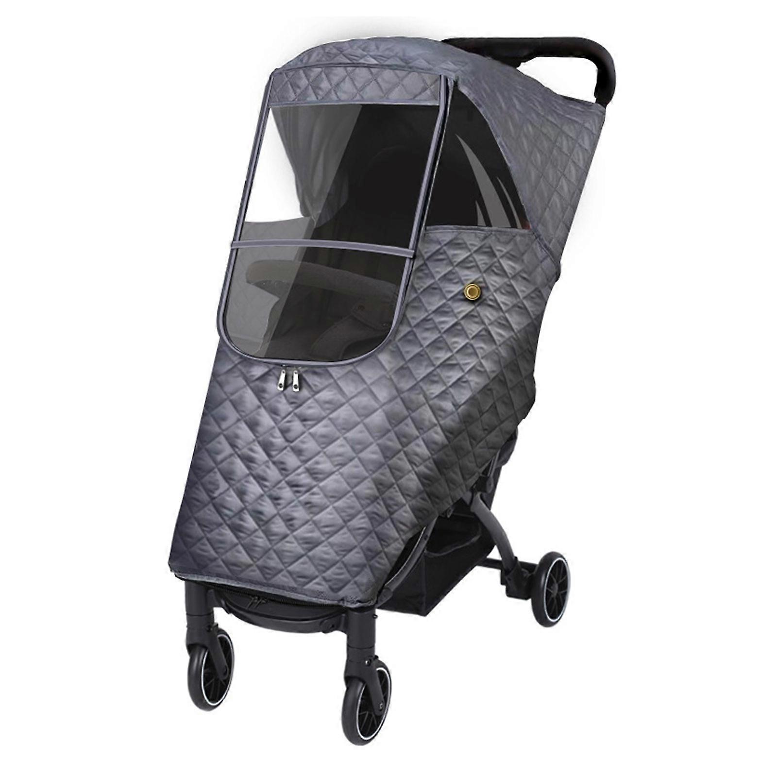 Universal Waterproof Winter Thicken Rain Cover Wind Dust Shield Full Raincoat  Gray