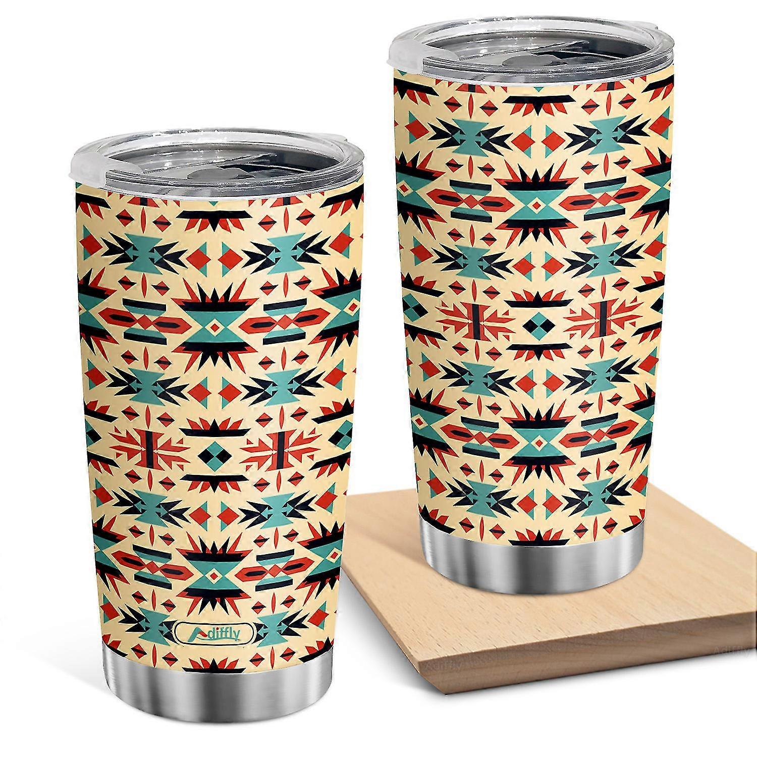 20oz κενή μονωμένη ποτήρια με αφηρημένο σχέδιο εκτύπωσης διπλού τοίχου φλιτζάνι καφέ XFH
